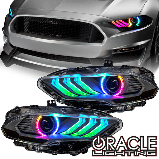 2018-2023 Ford Mustang "Black Series" Dynamic ColorSHIFT LED Headlights w/ Sequential Turn Signal