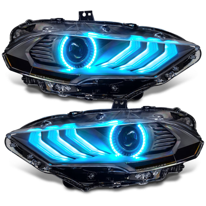 ORACLE Lighting 2018-2023 Ford Mustang "Black Series" Dynamic ColorSHIFT LED Headlights w/ Sequential Turn Signal