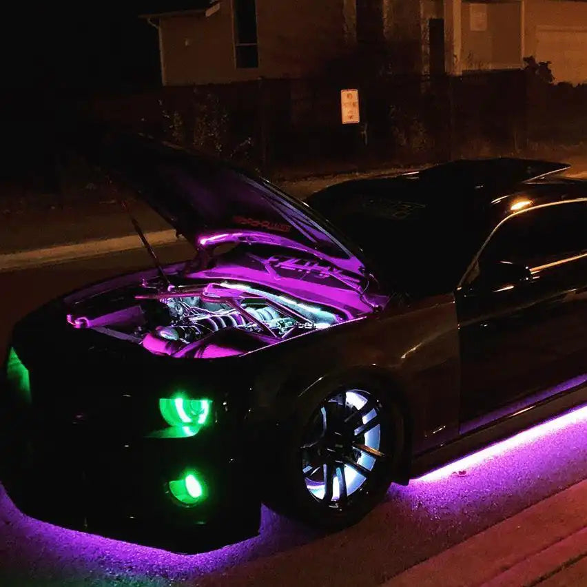 Black Corvette with multiple ORACLE Lighting products installed.