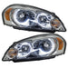 2006-2013 Chevrolet Impala Non-Projector Pre-Assembled Halo Headlights with white LED halo rings.