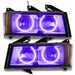 2004-2012 Chevrolet Colorado Pre-Assembled LED Halo Headlights with purple halo rings.