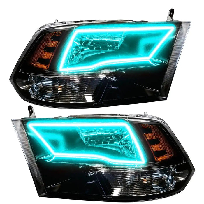 thumbnail image 2 of Pair Of Black Headlight Assemblies For 2009-2018 Dodge Ram 1500 & 2500/3500 (Halogen) 2 of 3