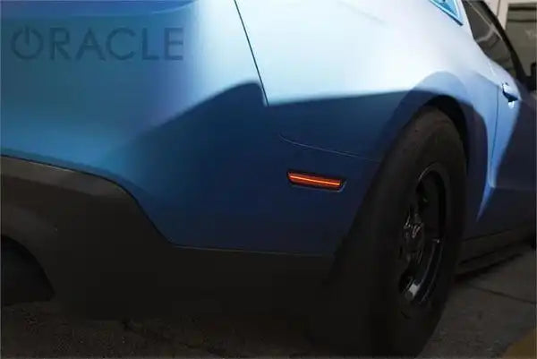 Close-up of a Concept Sidemarker installed on a Ford Mustang.