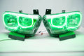 2011-2014 Dodge Charger Headlights - ORACLE Green LED Halo Kit Pre-Installed