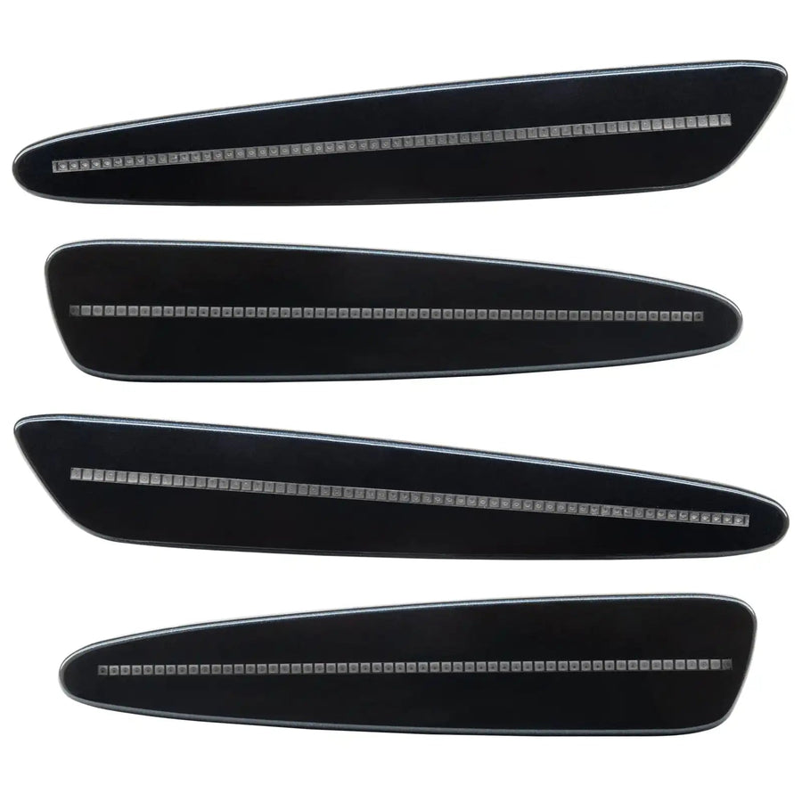 2005-2013 Chevrolet C6 Corvette Concept SMD Sidemarkers with black metallic paint and clear lenses.