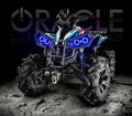 Can-Am Renegade with blue LED Surface Mount Headlight Halos installed.