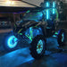 CanAm with cyan LED illuminated wheel rings.