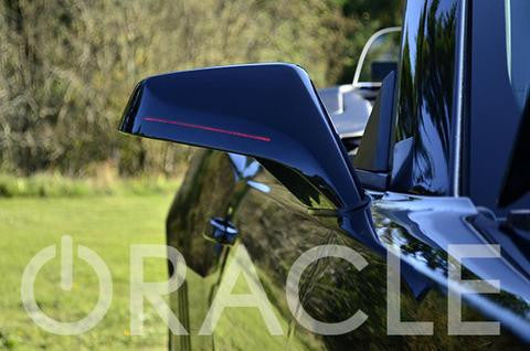 Close-up of Concept Side Mirror installed on a Chevrolet Camaro.