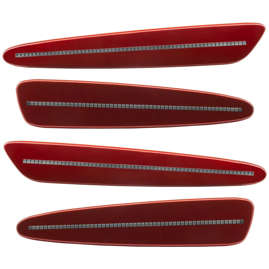 2005-2013 Chevrolet C6 Corvette Concept SMD Sidemarkers with crystal claret paint and clear lenses.