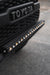 Close-up of a RFT lightbar installed on the grill of a truck.