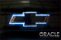 Close-up of Illuminated LED Rear Bowtie Emblem installed on a Chevrolet Camaro.