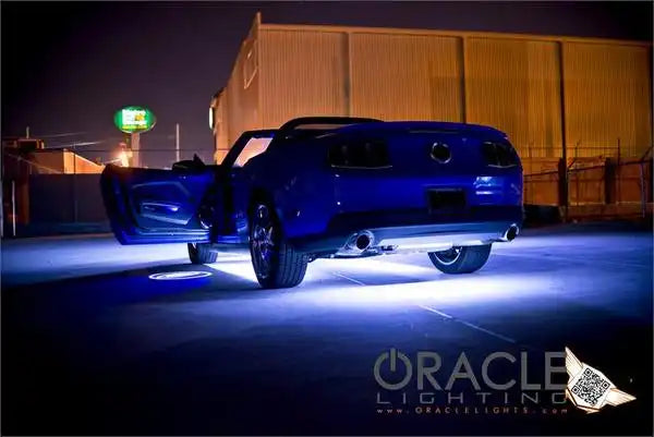Mustang with white underglow