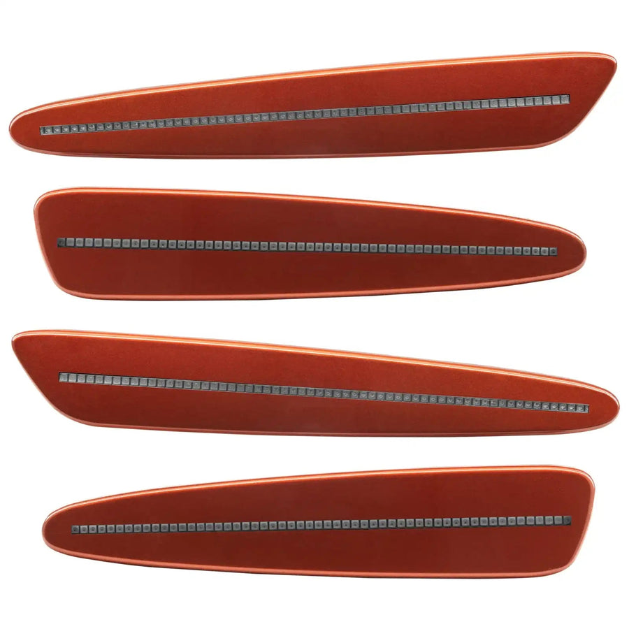 2005-2013 Chevrolet C6 Corvette Concept SMD Sidemarkers with daytona sunset orange paint and clear lenses.