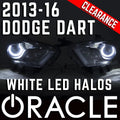 2013-2016 Dodge Dart HID Headlights - ORACLE White LED Halo Kit Pre-Installed
