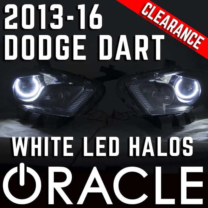 2013-2016 Dodge Dart HID Headlights - ORACLE White LED Halo Kit Pre-Installed