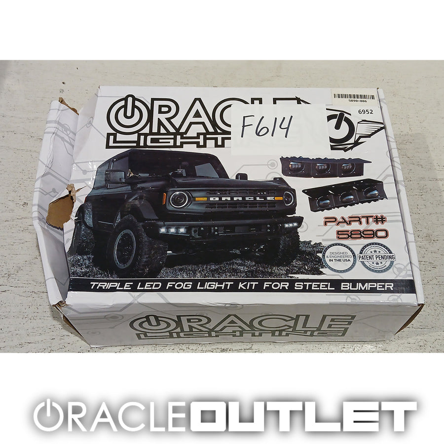 2021-2026 Ford Bronco Triple Fog Light Kit for Steel Bumper (Yellow Emitters) | ORACLE Outlet | GRADE B