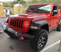 Jeep outdoors with red halos on