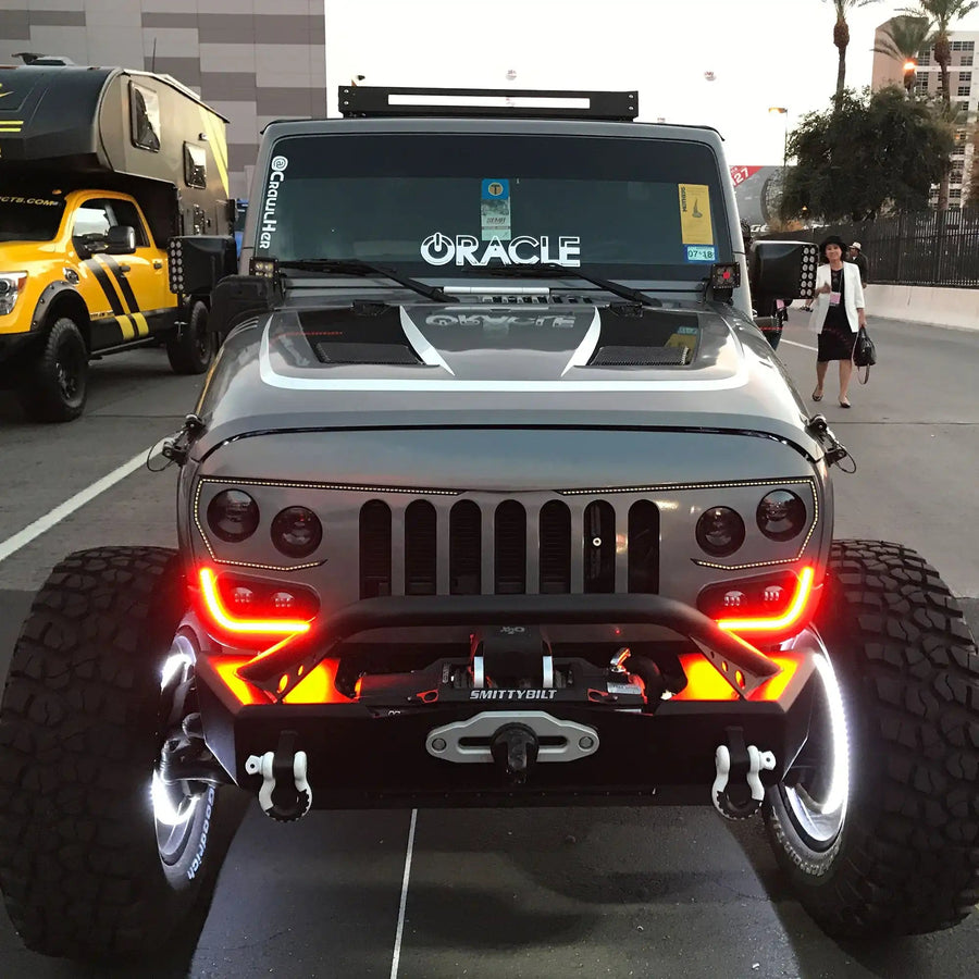 2007-2017 Jeep Wrangler JK VECTOR Pro Series II Full LED Grill - Integrated Headlights & DRL