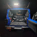 Rear view of a Jeep Wrangler JL with Cargo LED Light Module installed.