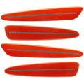 2005-2013 Chevrolet C6 Corvette Concept SMD Sidemarkers with inferno orange metallic paint and clear lenses.