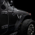 Close-up of Sidetrack™ LED Fender Lighting System installed on a Jeep Wrangler JK.