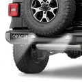 Rear end of a Jeep with ORACLE Lighting Rear Bumper LED Reverse Lights installed, and shining brightly.