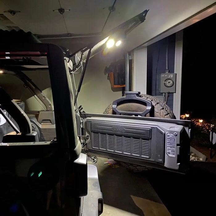 Side view of a Jeep with Cargo LED Light Module installed.
