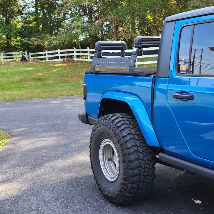 Rear end of a Jeep Gladiator JT with Flush Mount LED Tail Lights installed.