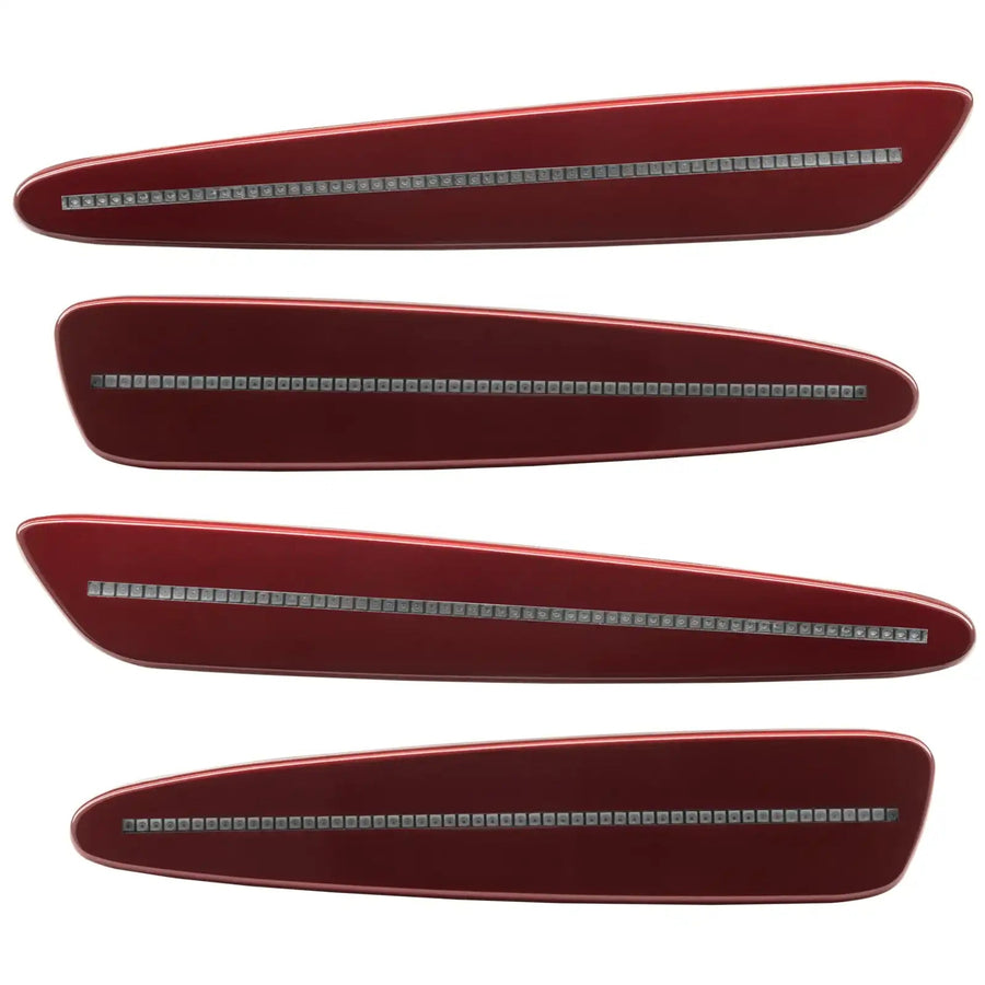 2005-2013 Chevrolet C6 Corvette Concept SMD Sidemarkers with monterey red paint and clear lenses.