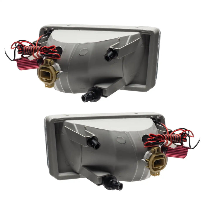 Rear view of 2007-2015 Chevrolet Silverado Pre-Assembled Fog Lights - Square Style Halo