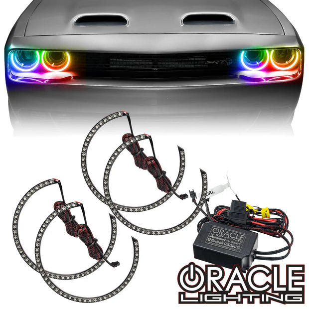 2015-2023 Dodge Challenger Dynamic ColorSHIFT Headlight Halo Kit - Surface Mount