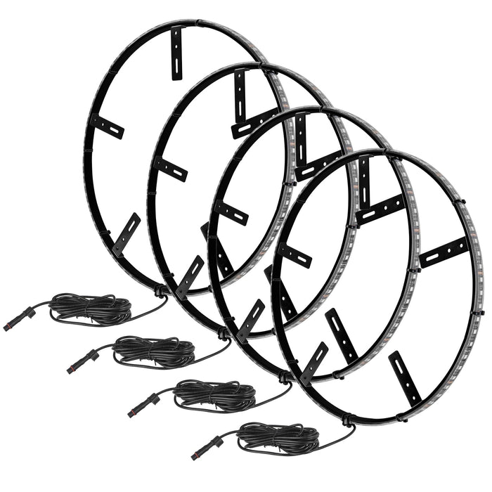 Product view of Dynamic Colorshift LED wheel rings.