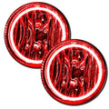 2007-2013 GMC Sierra LED Fog Light Halo Kit with red LED halo rings.