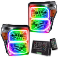 2011-2016 Ford F-250/F-350 Super Duty Pre-Assembled Halo Headlights - Chrome Housing with 2.0 Controller.