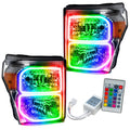 2011-2016 Ford F-250/F-350 Super Duty Pre-Assembled Halo Headlights - Chrome Housing with Simple Controller.