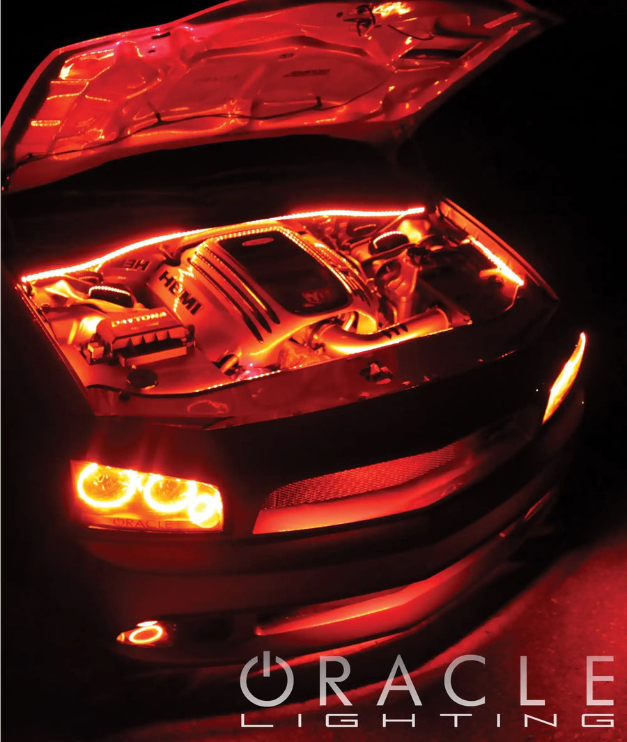 Charger with red engine bay lighting.