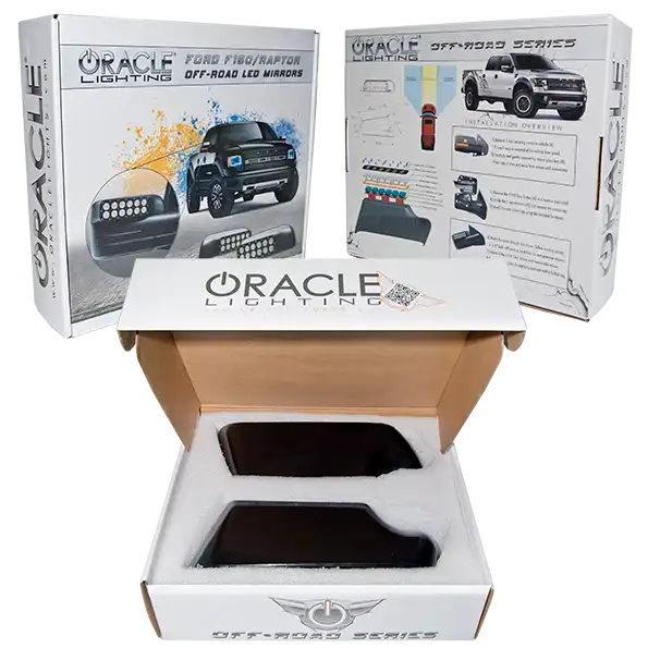 Packaging for 2009-2014 Ford F150/Raptor LED Off-Road Side Mirrors