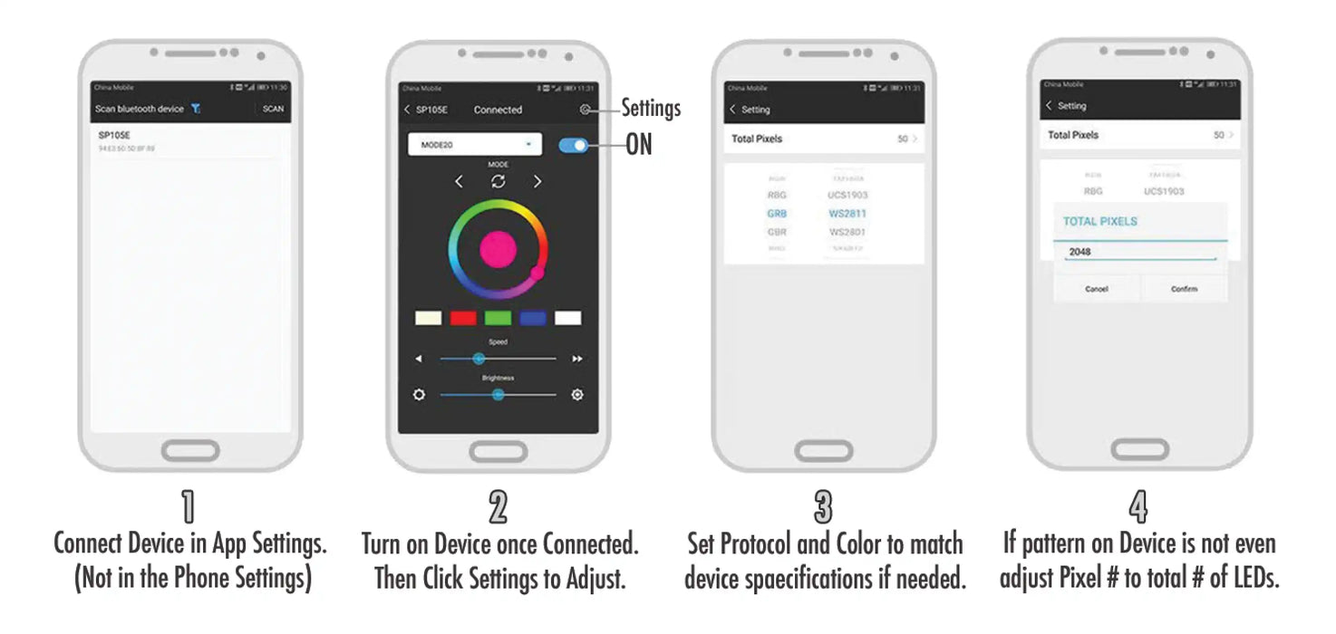 App connection settings