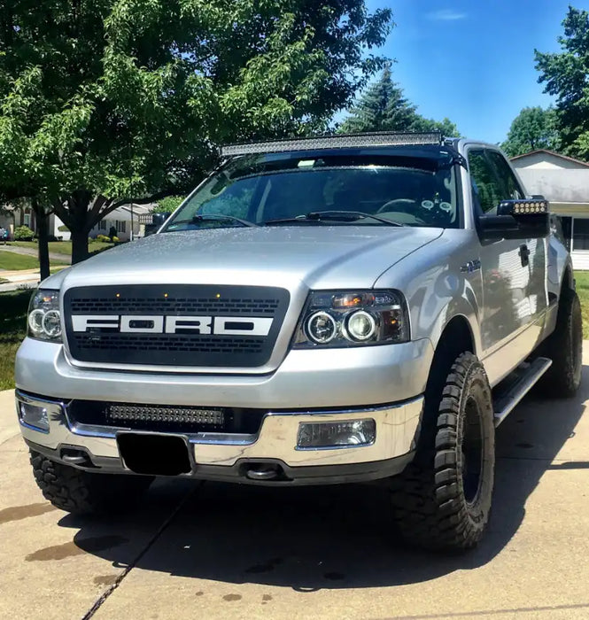 Three quarters view of a Ford F-150 with LED Off-Road Side Mirrors installed.