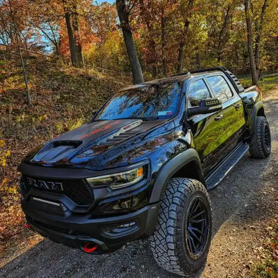 Black TRX with Front Bumper Flush LED Light Bar System installed.