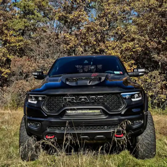 RAM TRX with Front Bumper Flush LED Light Bar System installed.
