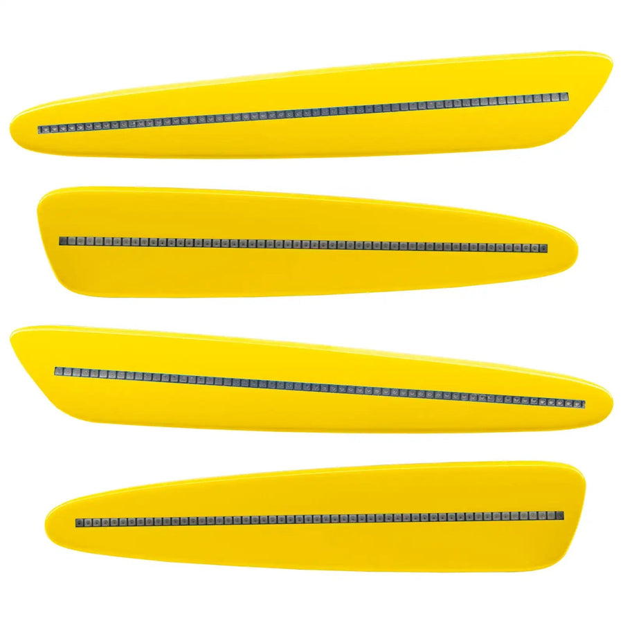 2005-2013 Chevrolet C6 Corvette Concept SMD Sidemarkers with velocity yellow paint and clear lenses.