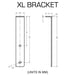 XL bracket diagram with measurements