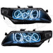 Acura TSX headlights with white LED halo rings.