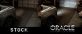 Side by side comparison of stock reverse light versus brighter ORACLE Lighting High Output LED Reverse Light.