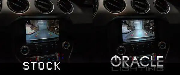 Side by side comparison of stock reverse light versus brighter ORACLE Lighting High Output LED Reverse Light.