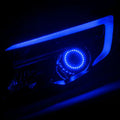 Honda Pilot headlight with blue halo and DRL.