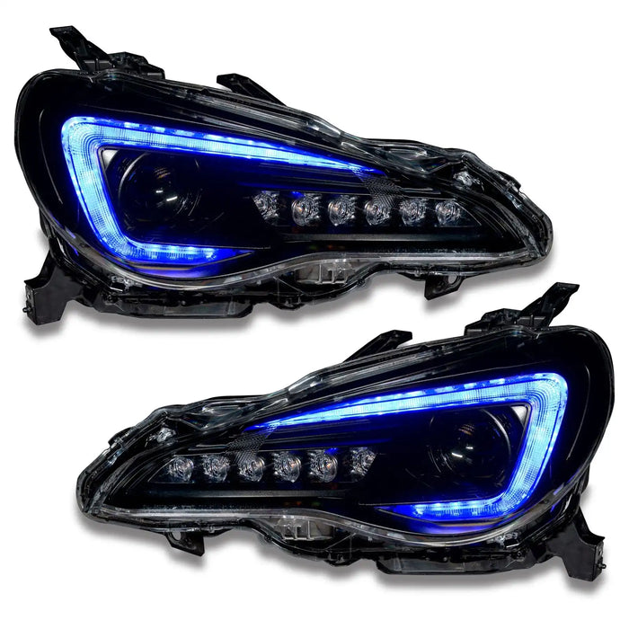 Subaru BRZ headlights with blue DRLs