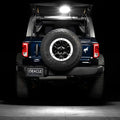 Rear view of bronco with cargo light illumination