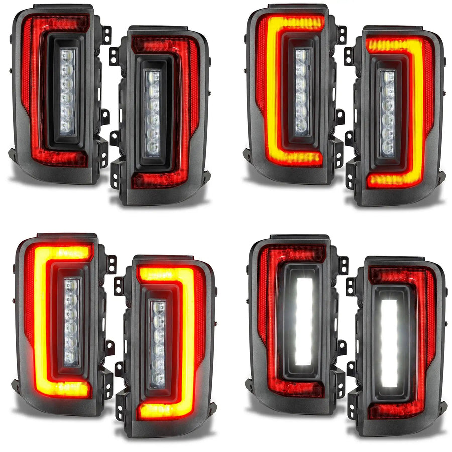 V2 | 2021-2025 Ford Bronco Flush Mount LED Tail Lights - Low Profile | 1,400 Lumens | LED Models